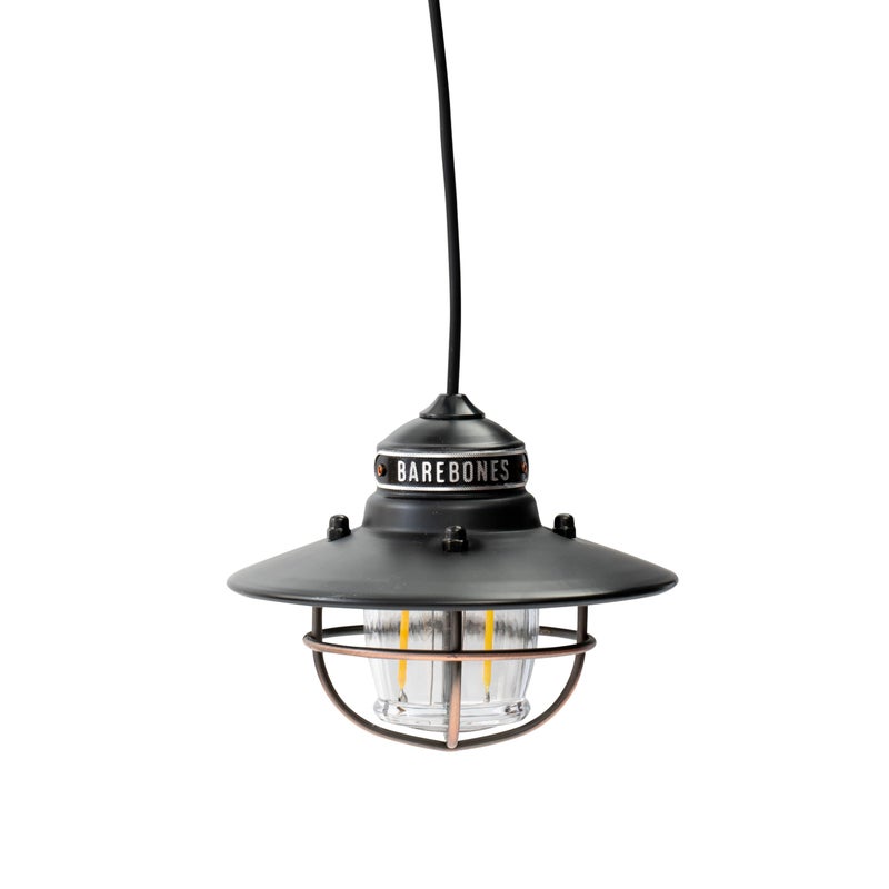 Barebones Edison Pendant Light â€“ Antique Bronze, Vintage Rustic USB LED Hanging Light for Outdoor and Indoor Use â€“ Adjustable Height String Lantern with Warm Edison Bulb Glow for Patio, Home, Garden - Image 1